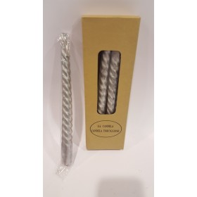 4 CANDELE TORCIGLIONE ARGENTO