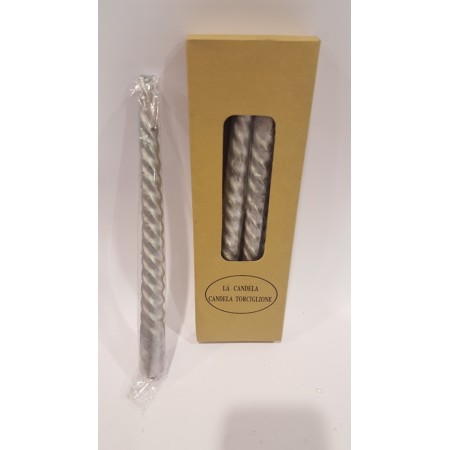 4 CANDELE TORCIGLIONE ARGENTO