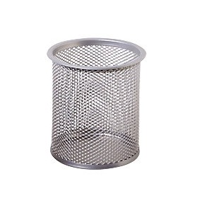 BICCHIERI PORTA PENNE IN METALLO SILVER