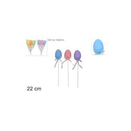 SPILLONI 3 UOVA COLORATI