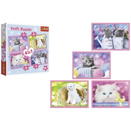TREFL PUZZLE 4 IN 1 GATTI BUFFI