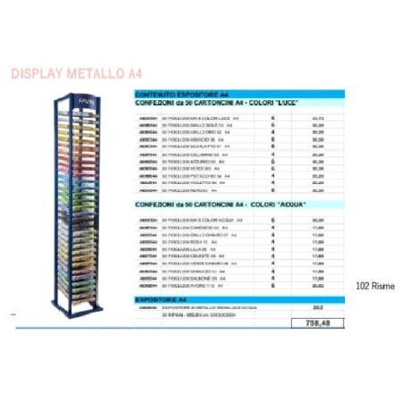 ESP.CARTONCINO A4 30 RIP. 60+42 LUCE-ACQUA