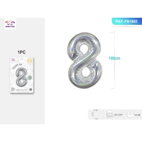 PALLONCINI MYLAR ARGENTO DA 40 POLLICI NUMERO 8