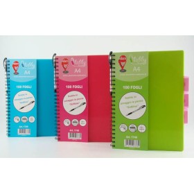 MAXI SPIRALATI A4 CON DIVISORI 100 FOGLI RIGHE E QUADRI