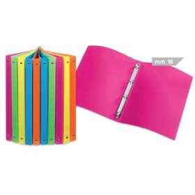 RACCOGLITORI 4 ANELLI A4  MM 16 FLUO