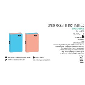 DIARI POKET 12 M TEENACE PASTELLO 2026