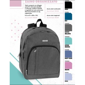 ZAINI ORGANIZZATI UNICA TINTA COMIX DUSTY BLUE 2026