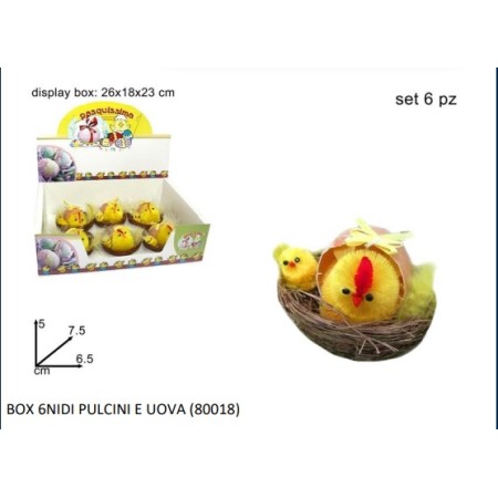 BOX 6 NIDI PULCINI E UOVA