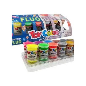 COLORI A TEMPERA  VASETTI DA 25 ML PZ 12 IN BUS FLUO/METAL