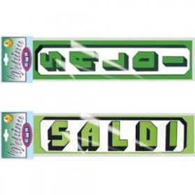 CARTELLI SALDI ORIZZO 25PZ FLUO