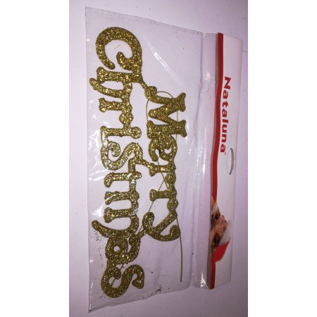 SCRITTE MERRY CHRISTMAS 20CM ORO