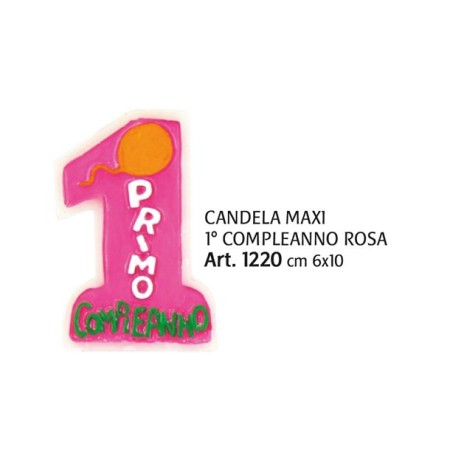 CANDELA MAXI COMPLEANNO ROSA/CELESTE