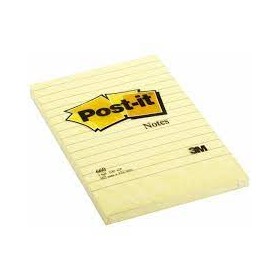 BLOCCHI POST-IT 3M 102X152 GIALLI CON RIGHE DIGITARE 6 PZ