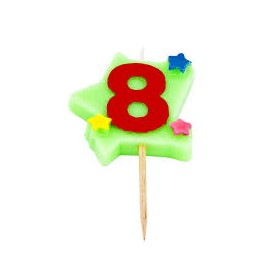 CANDELINE NUMERO SU STELLA N. 8