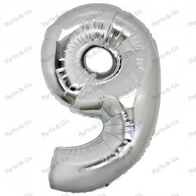 MYLAR NUMERI 21CM ARGENTO 9