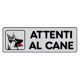 TARGHETTE ADESIVE ATTENTI AL CANE (PREZZO X CONFEZIONE DA 5)