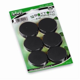 BOTTONI MAGNETICI 40MM NERO 12 PZ