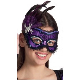MASCHERE CON RAGNO E DECORO PIUME