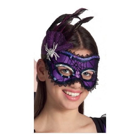 MASCHERE CON RAGNO E DECORO PIUME