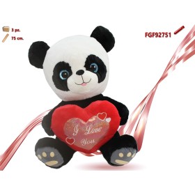 PELUCHE PANDA CON CUORE CM.55