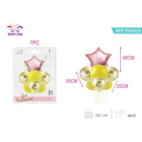 SET PALLONCINI STELLA ROSA ROSSA