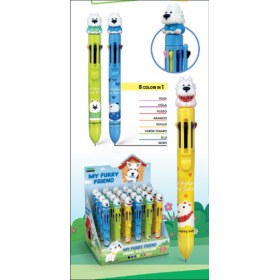 BIRO 8 COLORI FURRY FRIEND PZ.24