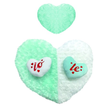 CUORE IN PELO CM.50 CON 2 CUORICINI