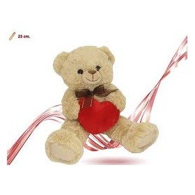 ORSO PELUCHE CON FIOCCO E CUORE CM.25