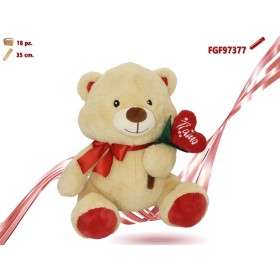 ORSO PELUCHE CON FIOCCO E CUORE CM.35