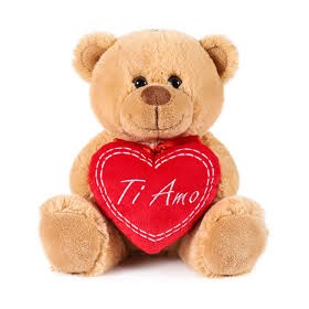 PELUCHE ORSO CON CUORE CM.35