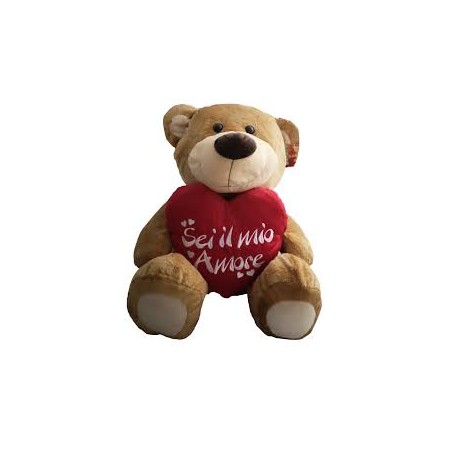 PELUCHE ORSO CON CUORE CM.25