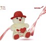 ORSO PELUCHE CON CUORE E CAPPELLO CM.25