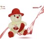 ORSO PELUCHE CON CUORE E CAPPELLO CM.35