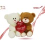 ORSO PELUCHE COPPIA CON CUORE CM.35