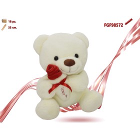 ORSO PELUCHE CON ROSA CM.35