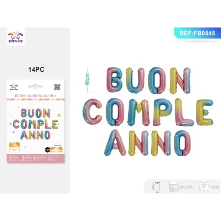 PALLONCINO ALLUMINIO BUON COMPLEANNO