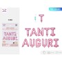 SET PALLONCINI MYLAR TANTI AUGURI ROSA CM.40