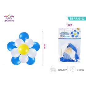 PALLONCINI A FORMA DI FIORE PAILETTES BLU