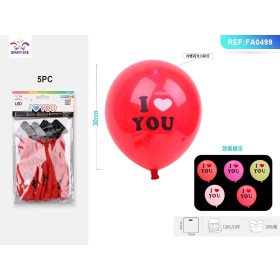 PALLONCINI IN LATTICE CON LED CUORI