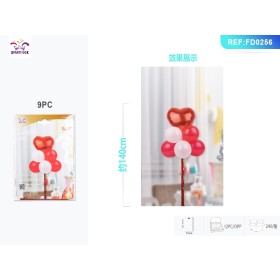 SET PALLONCINI MYLAR CUORE ROSSO PZ.9