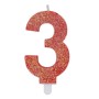 CANDELE SWEETY ROSSO GLITTER N.3