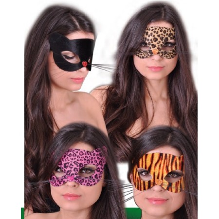 MASCHERINA GATTO TESSUTO COL. ASS.