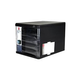 CASSETTIERA NERA 5 CASSETTI C/CHIAVE