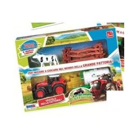 TRATTORE FATTORIA CON CARRO+ANIMALE+RECINTO