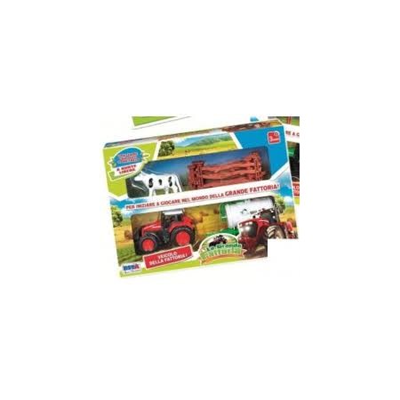 TRATTORE FATTORIA CON CARRO+ANIMALE+RECINTO