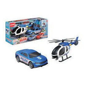 PLAYSET EMERGENZA POLIZIA AUTO E ELICOTTRO