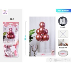 SET PALLONCINI METALLIZZATI ROSSI 80 CM. PZ.7