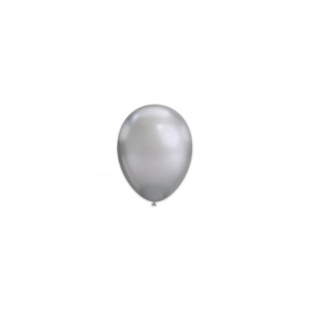 50 PALLONCINI 13 POLLICI GLOSSY ARGENTO