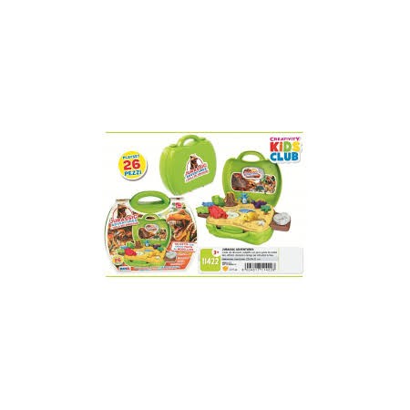 PASTA DA MODELLARE VALIGETTA DINOSAURI SET 26 PZ