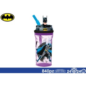 BICCHIERE C/CANNUCCIA E PERSONAGGIO 360 ML BATMAN